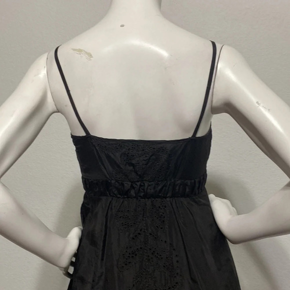 Banana Republic 100% Silk Black Fit & Flare Dress Size 2 Petite - Picture 4 of 11